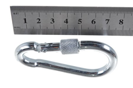 Карабин с предоxр.гайкой DIN5299D 8мм (белый цинк) фото